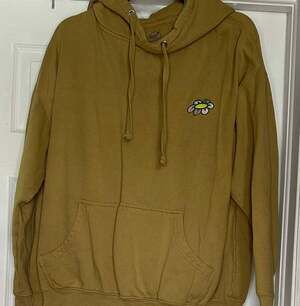 Neon Riot Embroidered Flower Mustard Gold Pullover Hoodie
